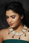 Buy_Just Jewellery_White Kundan Pearl Embellished Necklace _at_Aza_Fashions