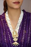 Buy_Just Jewellery_Gold Plated Pearl Embellished Layered Pendant Necklace_at_Aza_Fashions