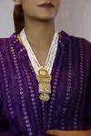 Buy_Just Jewellery_Gold Plated Kundan Stone Embellished Layered Pendant Necklace _at_Aza_Fashions