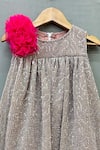 Label Neeti_Silver Lycra, Cotton Sequins, Applique Embellished Dress _Online_at_Aza_Fashions