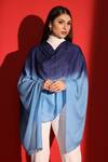 Buy_MODARTA_Blue Ombre Wool Shawl_at_Aza_Fashions