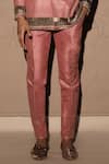 Shop_Jubinav Chadha_Pink Raw Silk Embroidery Sequin Border Blazer Set_Online_at_Aza_Fashions