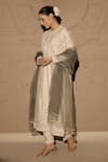 Buy_Jubinav Chadha_White Chanderi Embroidered Pearl Round Kurta Pant Set _Online_at_Aza_Fashions