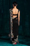 Shop_Kashmiraa_Black Net Embroidered Cut Dana And Sequin Work Saree & Corset Blouse Set _at_Aza_Fashions