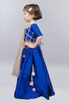 Shop_Pinkcow designs pvt ltd_Blue Taffeta, Tulle, Net Gota Patti Embroidered Lehenga Blouse Set _Online_at_Aza_Fashions