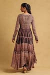 Shop_Ritu Kumar_Black Silk Embroidery Round Neck Geometric Print Anarkali Set _at_Aza_Fashions