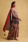 Buy_Ritu Kumar_Black Silk Embroidery Round Neck Geometric Print Anarkali Set _Online_at_Aza_Fashions