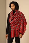 Buy_DUSALA_Red Woven Dhruv Cashmere Wool Stole _at_Aza_Fashions