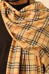 DUSALA_Yellow Woven Checks Stole _Online_at_Aza_Fashions