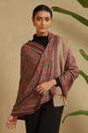 Buy_Dusala_Beige Sera Kashmiri Embroidered Stole _at_Aza_Fashions