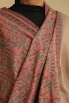 Dusala_Beige Sera Kashmiri Embroidered Stole _Online_at_Aza_Fashions