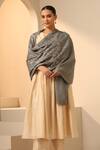 Buy_Dusala_Grey Kanchan Cashmere Floral Aari Embroidered Stole_at_Aza_Fashions