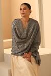 Buy_Dusala_Grey Kanchan Cashmere Floral Aari Embroidered Stole_Online_at_Aza_Fashions