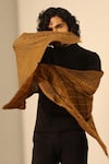 Buy_DUSALA_Yellow Woven Dhruv Cashmere Checkered Pattern Reversible Stole _Online_at_Aza_Fashions