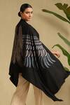 Dusala_Black Wings Embroidered Cashmere Stole _Online_at_Aza_Fashions