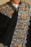 Dusala_Black Rewa Embroidered Cashmere Shawl_Online_at_Aza_Fashions