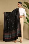 Shop_Dusala_Black Kajal Cashmere Shawl _at_Aza_Fashions