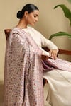 Dusala_White Rashi Floral Kani Pattern Cashmere Full Shawl _Online_at_Aza_Fashions