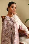 Dusala_White Rashi Floral Kani Pattern Cashmere Full Shawl _at_Aza_Fashions