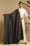Shop_Dusala_White Ema Floral Kani Pattern Cashmere Full Shawl _at_Aza_Fashions