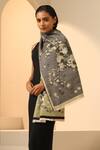 Buy_Dusala_Green Hope Floral Woven Stole _Online_at_Aza_Fashions