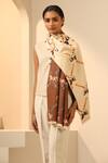Buy_Dusala_Cream Scarlet Horse Reversible Woven Stole_at_Aza_Fashions