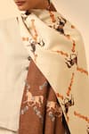 Shop_Dusala_Cream Scarlet Horse Reversible Woven Stole_Online_at_Aza_Fashions