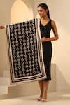 DUSALA_Black Abstract Esme Woven Stole _at_Aza_Fashions