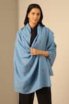 Buy_Dusala_Blue Gurvir Little Things Pattern Pashmina Shawl_at_Aza_Fashions