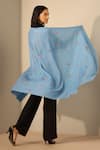 Shop_Dusala_Blue Gurvir Little Things Pattern Pashmina Shawl_at_Aza_Fashions