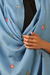Dusala_Blue Gurvir Little Things Pattern Pashmina Shawl_Online_at_Aza_Fashions