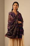 Buy_Dusala_Purple Gregoria Floral Swerve Pattern Pashmina Kani Shawl _at_Aza_Fashions
