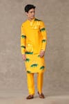 Buy_Masaba_Yellow Raw Silk Digital Printed Masakali Floral Bundi _at_Aza_Fashions