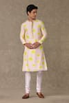 Buy_Masaba_Pink Raw Silk Digital Printed Parijat Floral Kurta _at_Aza_Fashions