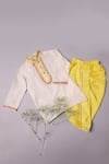 Buy_Mockingbird_Ivory Kurta Chanderi Silk Embroidered Embellished With Dhoti Pant _at_Aza_Fashions