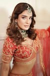 Buy_Talking Threads_Red Lehenga And Blouse Raw Silk Hand Floral Zardozi Bridal Set  _Online_at_Aza_Fashions