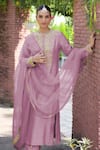 Buy Talking Threads Purple Silk Organza, Cotton, Spandex Sequins, Hand Embroidered Kurta Pant Set Online at Aza Fashions Buy_Talking Threads_Purple Silk Organza, Cotton, Spandex Sequins, Hand Embroidered Kurta Pant Set _Online_at_Aza_Fashions