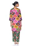 Shop_Siddhartha Bansal_Multi Color Tunic Organza Satin Printed Pattern Kurta And Pant Set  _at_Aza_Fashions