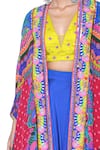 Buy_Siddhartha Bansal_Multi Color Blouse Linen Saltin Printed Asymmetric Harem Pant Set  _Online_at_Aza_Fashions