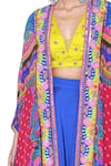 Siddhartha Bansal_Multi Color Blouse Linen Saltin Printed Asymmetric Harem Pant Set  _at_Aza_Fashions