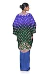Shop_Siddhartha Bansal_Blue Shrug Pure Crepe Draped Skirt Shell Hand Embroidered Set  _at_Aza_Fashions