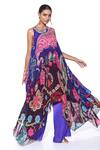 Siddhartha Bansal_Purple Tunic Shell Silk Embellished High Low With Flared Pant  _Online_at_Aza_Fashions