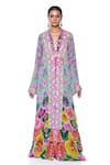 Buy_Siddhartha Bansal_Grey Shrug And Sharara Crepe Embroidered Paisley Print Tiered Set  _at_Aza_Fashions