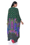 Shop_Siddhartha Bansal_Green Blouse Linen Saltin Printed Blossom Asymmetric Harem Pant Set  _at_Aza_Fashions