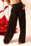 Bhumika Sharma_Black Net, Twill Mirrors, Sequins, Stones And Embroidered Blouse With Pant _Online_at_Aza_Fashions