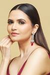 Buy_Nepra By Neha Goel_White Zari Leaf Pattern Dangler Earrings