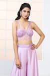 Shop_Aariyana Couture_Purple Bustier- Butterfly Net Hand Corset Shaded Sharara Set _at_Aza_Fashions
