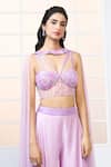 Aariyana Couture_Purple Bustier- Butterfly Net Hand Corset Shaded Sharara Set _Online