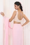 Buy_Aariyana Couture_Pink Bustier- Dupion Hand Embroidered Pre-draped Ruffle Saree With 
