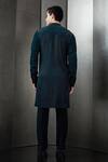 Shop_Rohit Gandhi + Rahul Khanna_Green Georgette Pintucked Kurta And Pant Set _at_Aza_Fashions